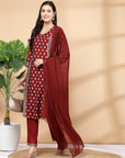 Women'S Mix And Match Kurta And Palazzo Set With Dupatta