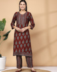 Modal Chanderi A-Line Kurta And Palazzo With Dupatta