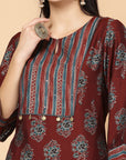 Modal Chanderi A-Line Kurta And Palazzo With Dupatta