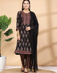 Modal Chanderi A-Line Kurta And Palazzo With Dupatta