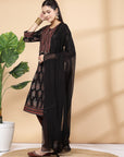 Modal Chanderi A-Line Kurta And Palazzo With Dupatta