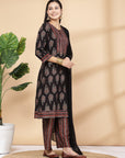 Modal Chanderi A-Line Kurta And Palazzo With Dupatta