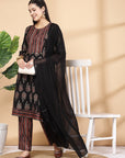 Modal Chanderi A-Line Kurta And Palazzo With Dupatta