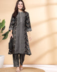 Women Viscose Mix N Match Print Kurta With Plazzos