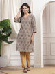 Ethnic Motif Printed A-Line Modal Chanderi Kurta
