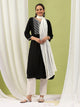 Viscose Rayon A-Line Kurta Set with Embroidery & Laced Dupatta