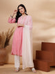 Solid Embroidered Rayon A-line Kurta Set with Dupatta for Women