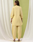 Cotton Straight Kurta Set with Paisley Embroidery & Afghani Salwar