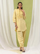 Cotton Straight Kurta Set with Paisley Embroidery & Afghani Salwar