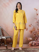 Solid A-Line Viscose Tunic Set with Thread Embroidery & Embroidered Palazzo
