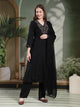 Zari Embroidered Viscose Rayon Kurta Set with Palazzo & Lace Dupatta