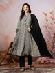 Floral Rayon Kurta Set with Crochet Detail, Embroidered Sleeves & Lace Dupatta