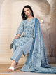 Paisley Printed A-Line Cotton Kurta Set with Sequin Detail & Printed Dupatta