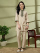 Solid Cotton Kurta Set with Thread Embroidery