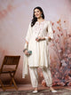 Cotton Kurta with Kimono Sleeves, Embroidered Afghani Salwar & Lace Dupatta