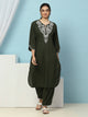 Cotton Kurta with Thread Embroidery & Matching Embroidered Salwar