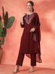 Embroidered Cotton Kurta Set with Palazzo & Zari Dupatta