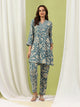 Floral Printed Viscose Rayon Kurta Set with Embroidery & Bell Sleeves