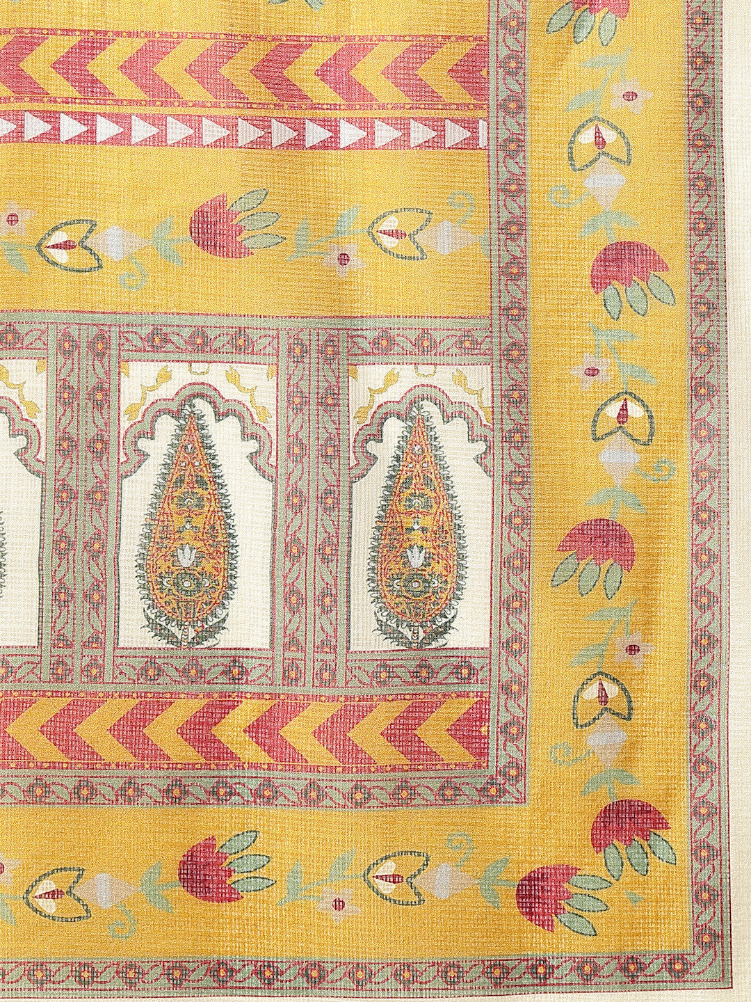 Cotton Straight Kurta Set with Ethnic Embroidery &amp; Printed Dupatta