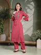 Paisley Embroidered Shirt-Style Kurti with Smocked Sleeves & Back Detail