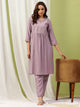 Silk Blend Embroidered Kurta Set with Palazzo & Lace Hem