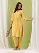 Silk Blend Embroidered Kurta Set with Palazzo & Lace Hem