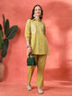 Green Cotton Co-ord with Chikankari Embroidery & Laced Palazzo