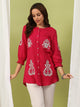 Solid Cotton Tunic with Lucknowi Embroidery