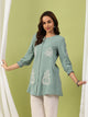 Solid Cotton Tunic with Lucknowi Embroidery