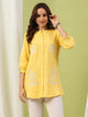 Solid Cotton Tunic with Lucknowi Embroidery