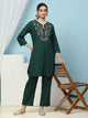 Embroidered Rayon Kurta Set with Stitch-Detailed Palazzo