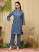 Pure Cotton Embroidered Kurta Set with Palazzo