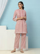 Solid Straight Cotton Kurta Set with Thread Embroidery & Schiffli Lace