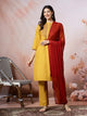 Ari Embroidered Cotton Linen Kurta Set with Lace-Edged Dupatta