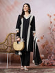 Solid Straight Cotton Kurta Set with Lace Detailing & Laced Dupatta