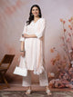 Solid Straight Cotton Kurta Set with Lace Detailing & Laced Dupatta