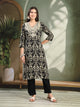 Ethnic Motif Printed Viscose Rayon Kurta Set with Thread Embroidery