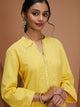 Embroidered Cotton Linen Kurta Set with Laced Dupatta