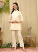 Cotton Blend Embroidered Tunic Co-Ord Set with Palazzo