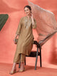 Zari Embroidered Kurta Set with Pocketed Palazzo and Printed Dupatta