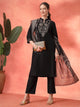 Zari Embroidered Kurta Set with Pocketed Palazzo and Printed Dupatta
