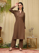 Embroidered Wool Blend Kurta Set with Full Sleeves