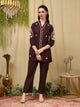 Thread Embroidered Cotton Blend Co-Ord Set with Lace