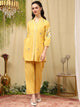 Thread Embroidered Cotton Blend Co-Ord Set with Lace