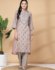 Poly Linen A-Line Kurta And Palazzo Co-Ord Set