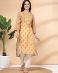 Poly Linen A-Line Kurta And Palazzo Co-Ord Set