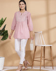 Dot Printed Straight Cotton Tunic