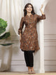 Ethnic Motif Printed A-Line Modal Chanderi Kurta