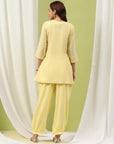 Solid A-Line Cotton Kurta Set with Embroidery & Afghani Salwar