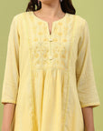 Solid A-Line Cotton Kurta Set with Embroidery & Afghani Salwar